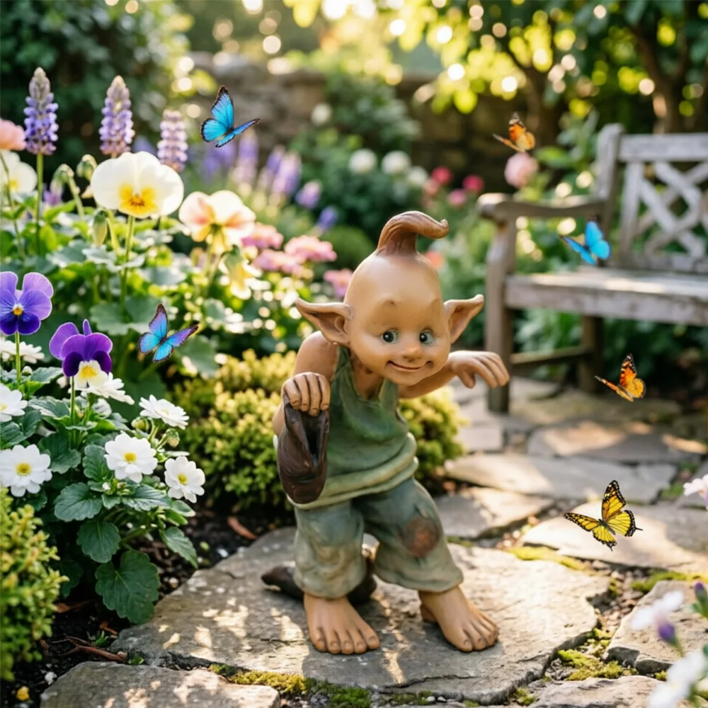 Enchanted Forest Elf Gnome Statue Miniature Fairy Garden Decor Resin Figurine Whimsical Yard Ornaments Fantasy Home Decoration