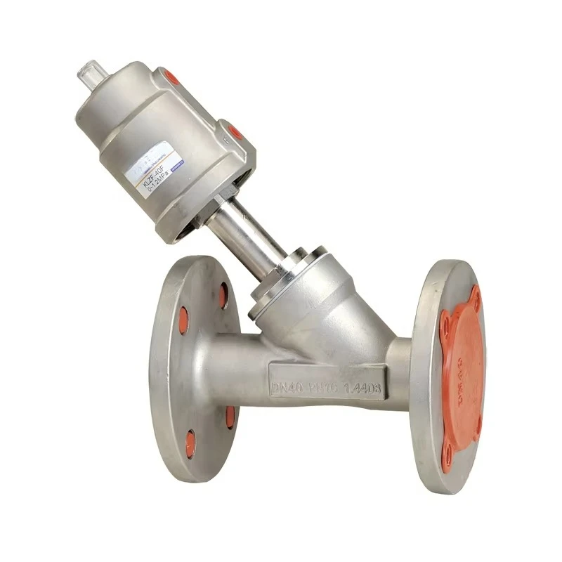 

2/2 Way Piston Operated Flange Stainless Steel Pneumatic Angle Seat Valve