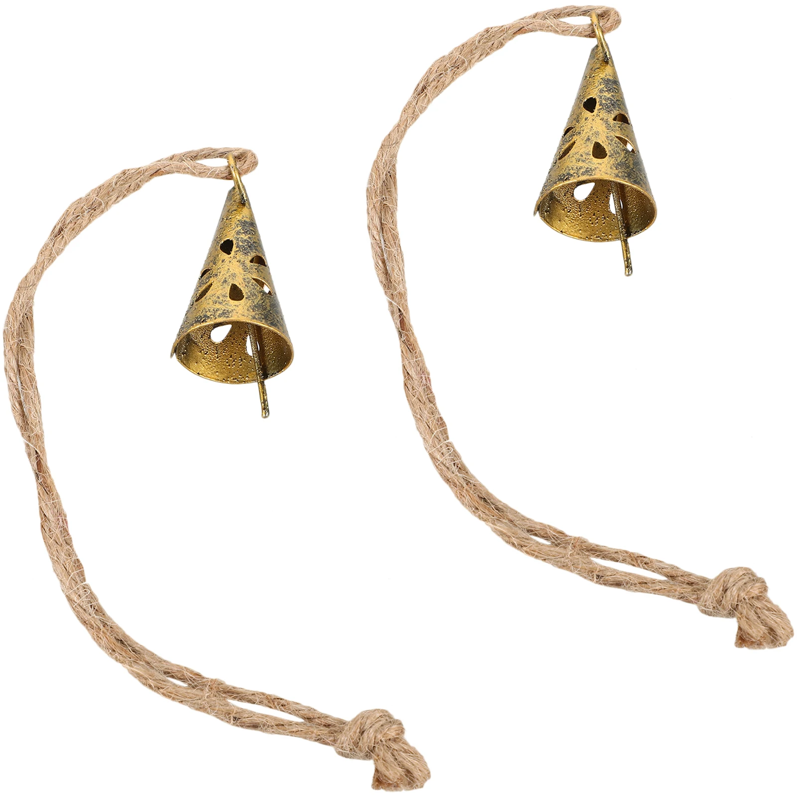 

2pcs Retro Bells Hanging Decoration Vintage Metal Cow Bells Floral Design Home Ornament Rustic Style Christmas Craft Accessories