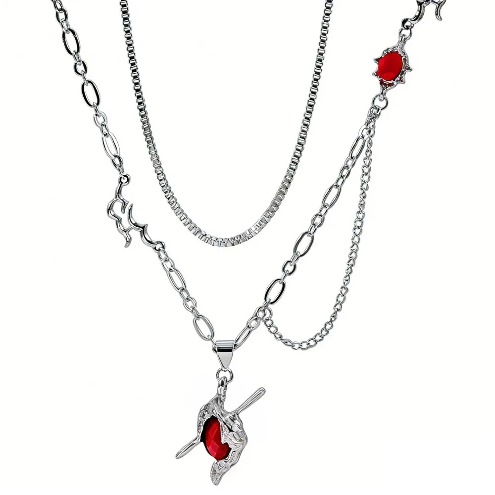 

Game Love And Deepspace Sylus Necklace Cosplay Fashion Unisex Heart Pendant Alloy Jewelry Choker Accessories Props