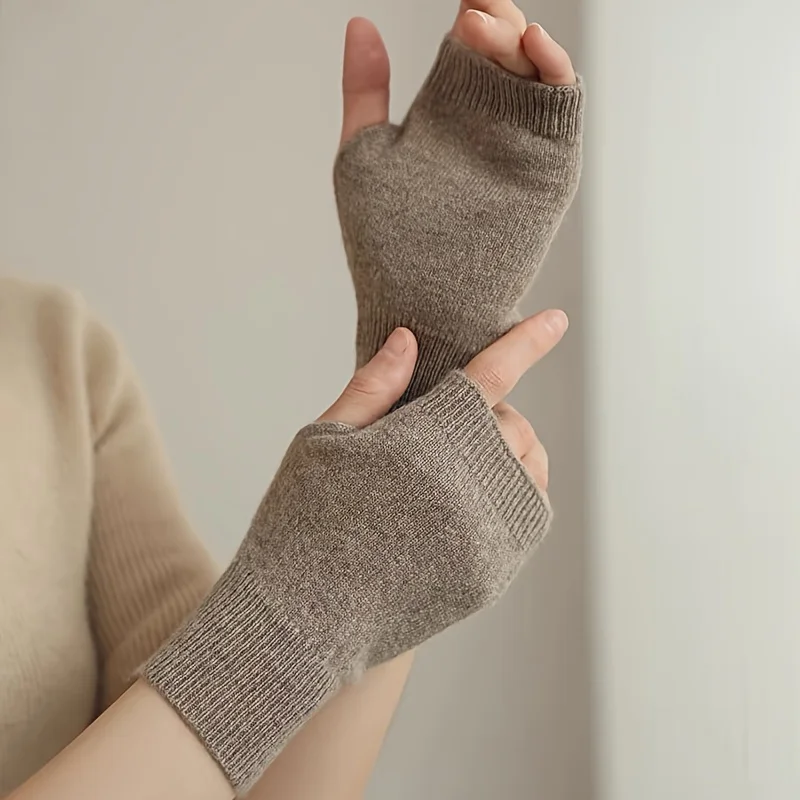 1 Pair Short Warm Knit Wrist Protection Gloves, Fingerless Gloves - Soft, Warm, Elastic, Suitable for Winter,Warm Artifact