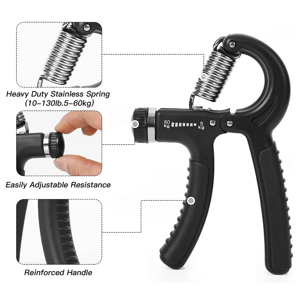 Hand Grip Strengthener Forearm Grip Finger Massager Carpal Expander Adjustable Hand Power Squeeze Resistance Muscle Training