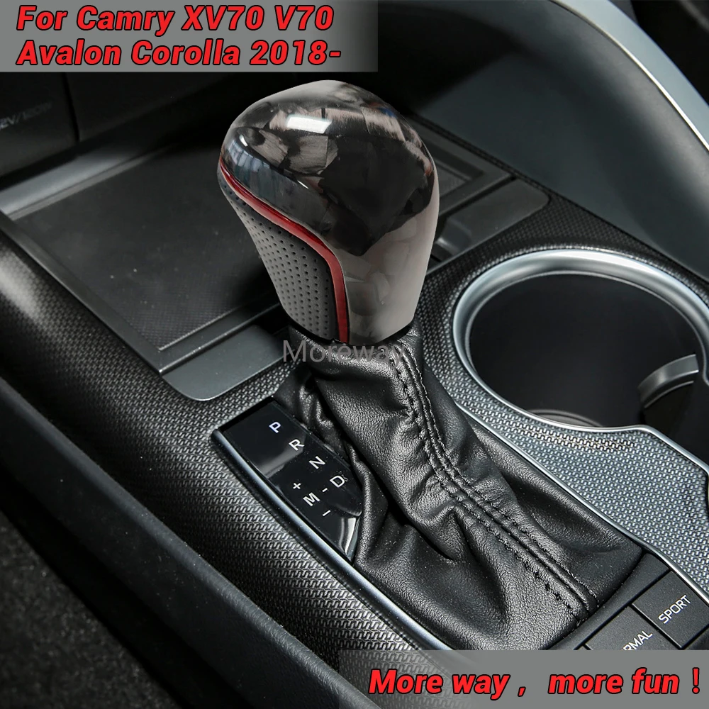 Forged Carbon Gear Stick Shift Knob Handle Shifter Head for Camry XV70 V70 Avalon Carola 2018 2019 2020 2021 Car Accessories