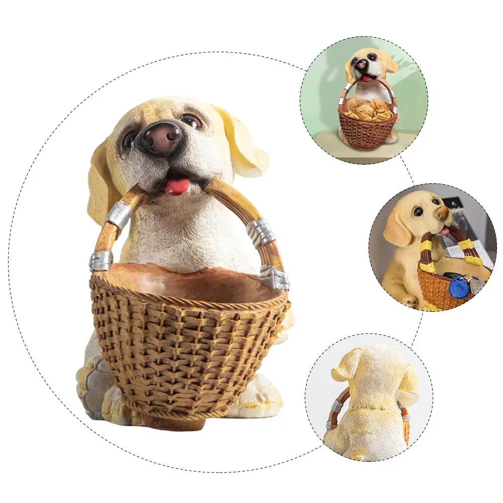 

1pc Dog Storage Box Resin Craft For Home Office Decor Desktop Organizer Animal Candy Holder Key Jewelry Storage Adornment