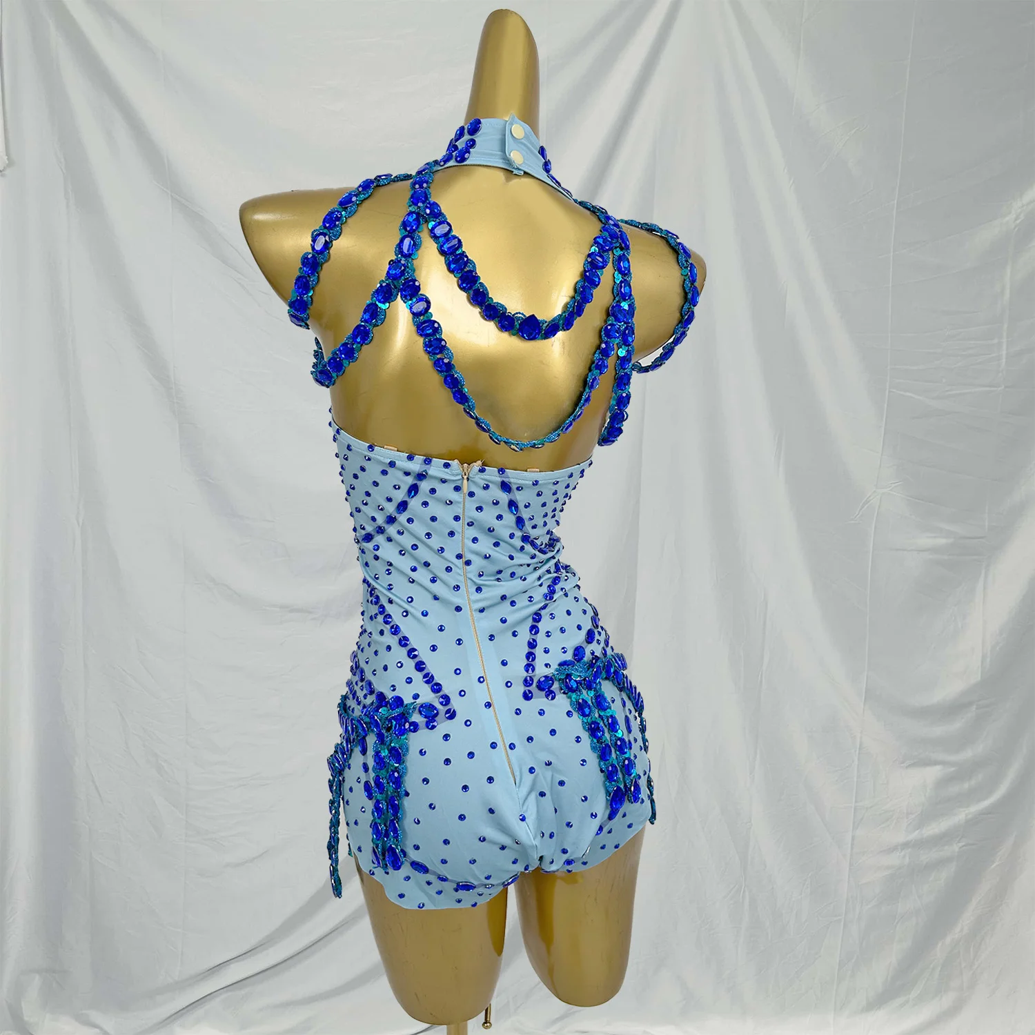 

Sexy Hollow Out Night Club Stage Performance Rhinestone Bodysuits Women Show Jumpsuit Festival Outfit DJ Gogo Dancer Leotard
