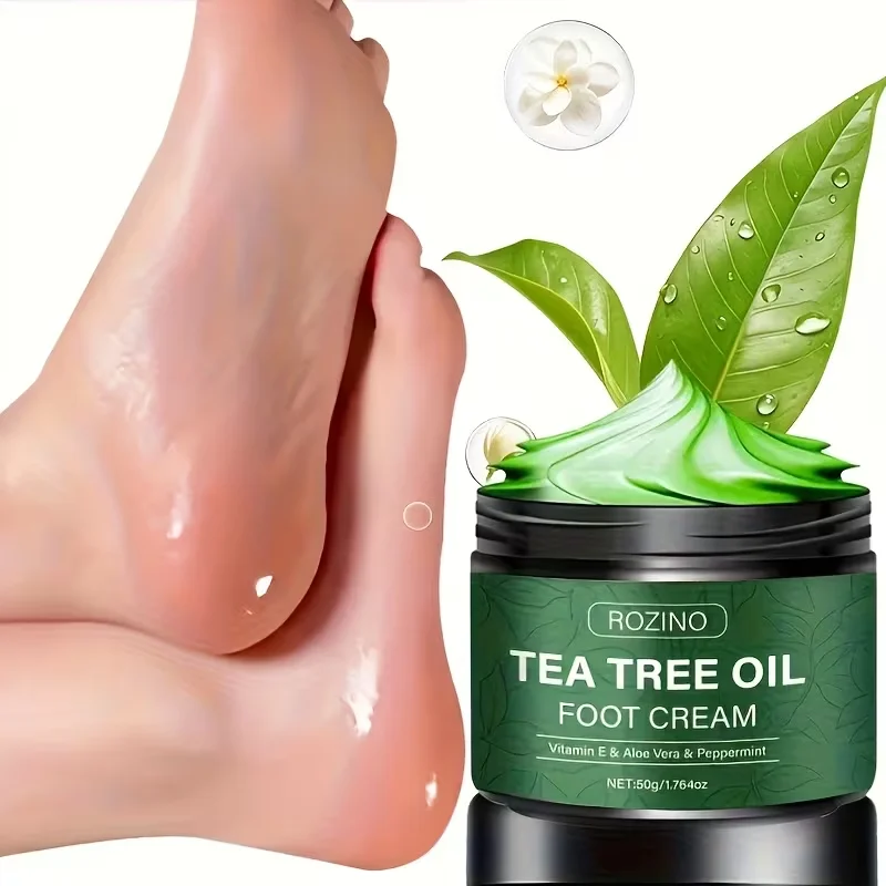 Crema para el cuidado de la piel agrietada con aceite de árbol de té de 50 g - Antiagrietamiento e hidratante, altamente efectiva y ligera, de color beige, adecuada para áreas secas como manos, pliegues de la piel y tobillos, suaviza la piel, alivia la sequedad y las grietas, especialmente diseñada para pieles secas y agrietadas, imprescindible para todas las estaciones.