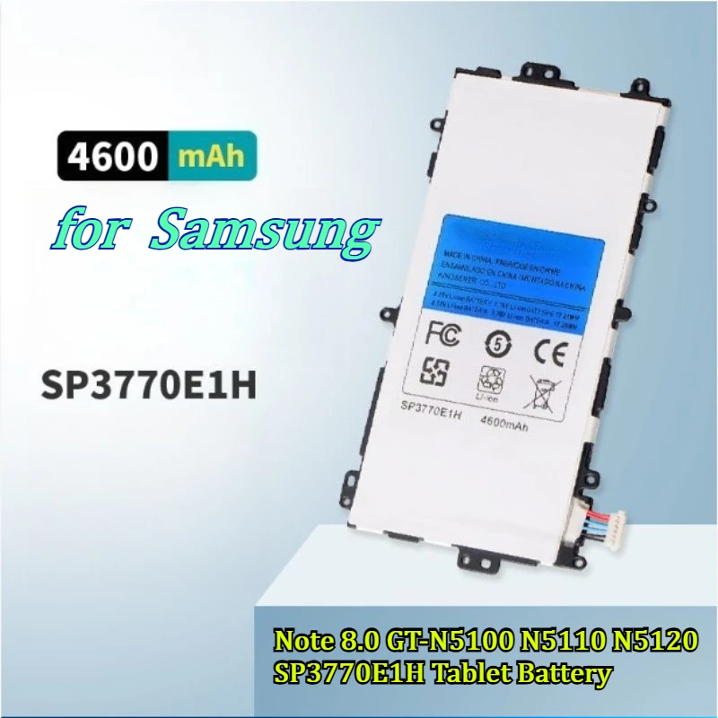 

Аккумулятор для планшета 4600 мАч 3.75В, совместимый с Samsung Note 8.0 GT-N5100 N5110 N5120 SP3770E1H, с увеличенным временем автономной работы