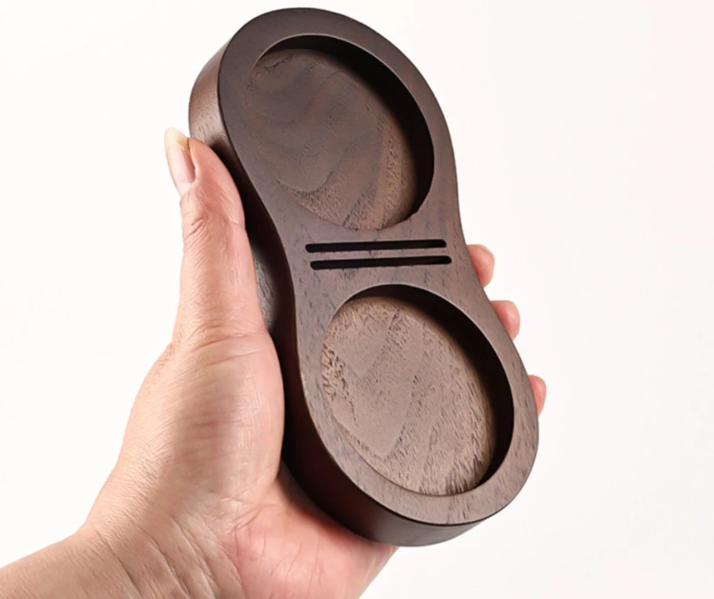Solid Wood Organizer Rack for Coffee Tools Tamper Distributor and Shower Screen Storage 51/58mm Universal