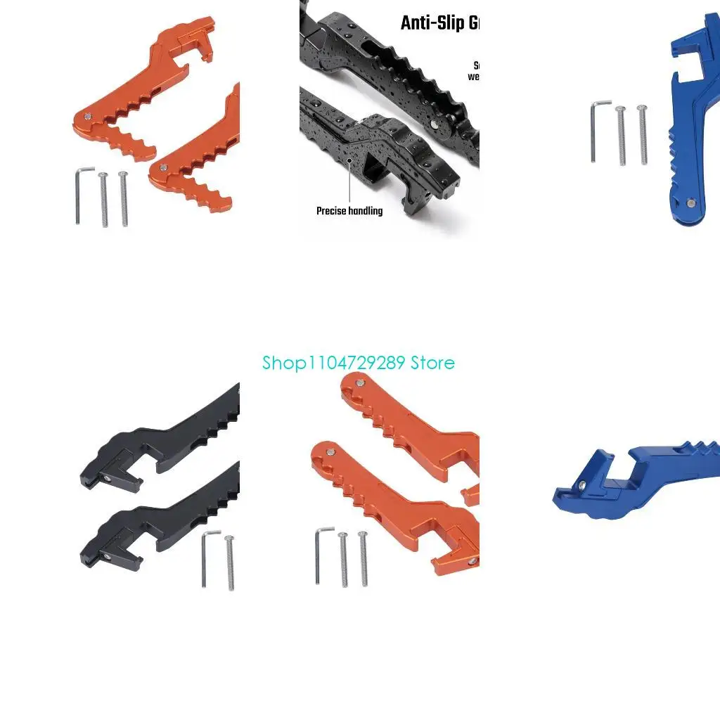 D8KE Fold-Away Motorcycle Foot Peg Extensions with Serrated Aluminum Ridges, Hinged Brackets for Passenger Travel Support