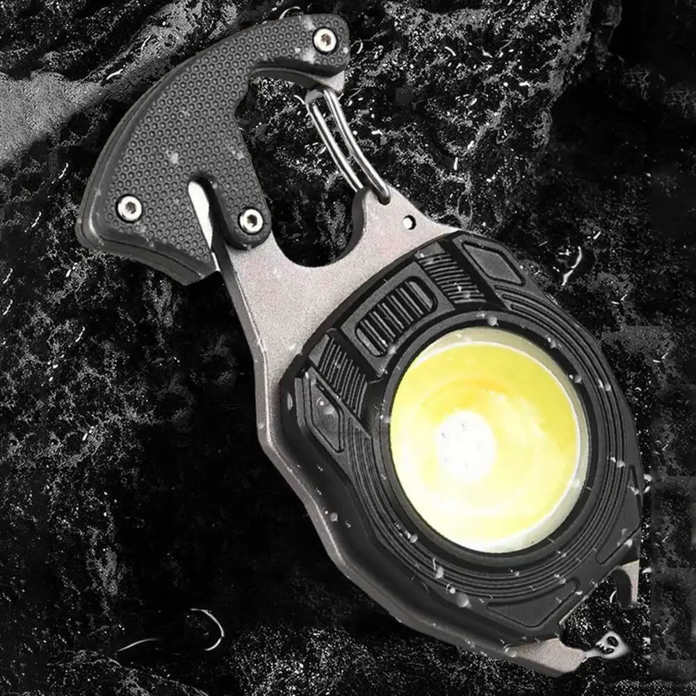 Camping Light Versatile Led Keychain Work Light Rechargeable Mini Flashlight with High Lumens Screwdrivers Bottle Opener Bottle