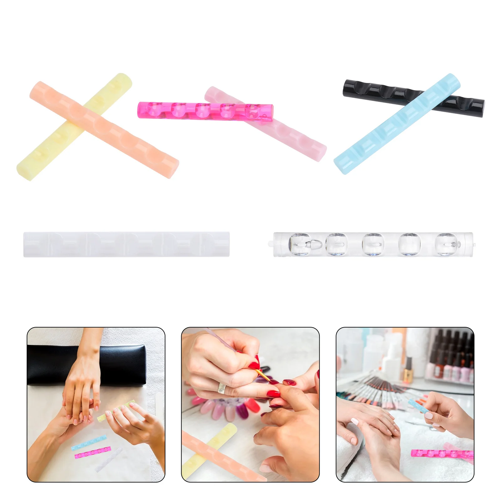 

8Pcs Nail Art Pen Holders 5 Grids Portable Storage Racks for Salon Professional Personal Use Prevent Messy Disorganization