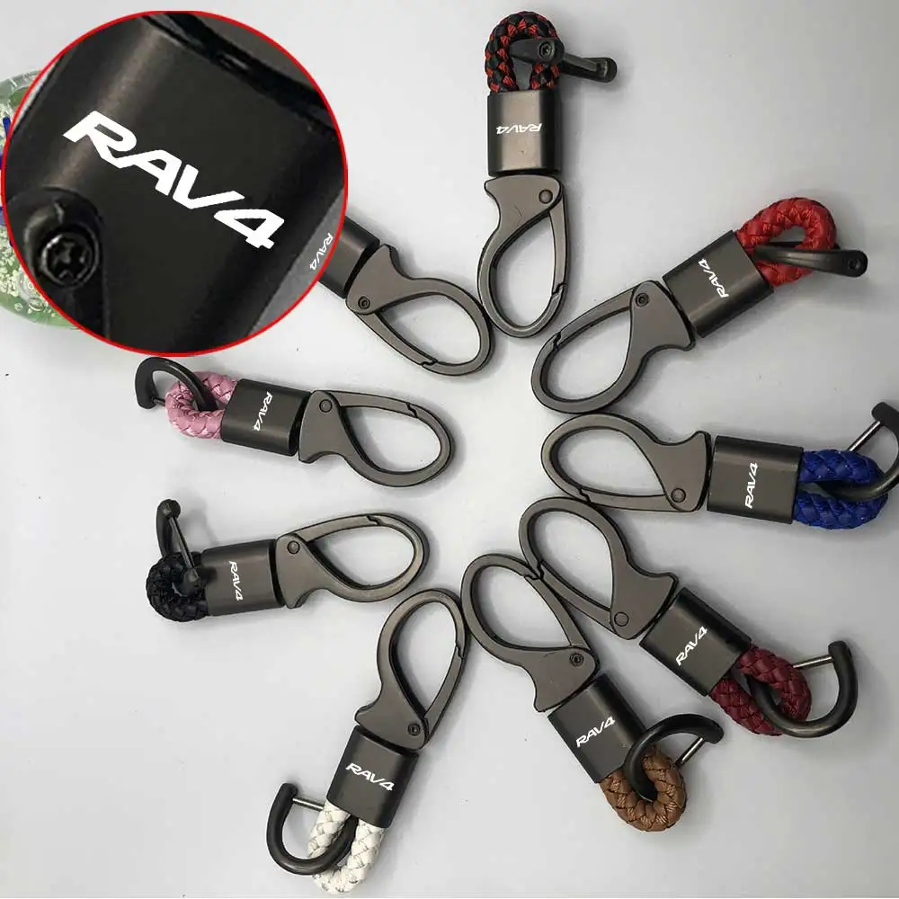 

Hand Woven Horseshoe Buckle Keychain For TOYOTA RAV4 Car Motorcycle Accessories
