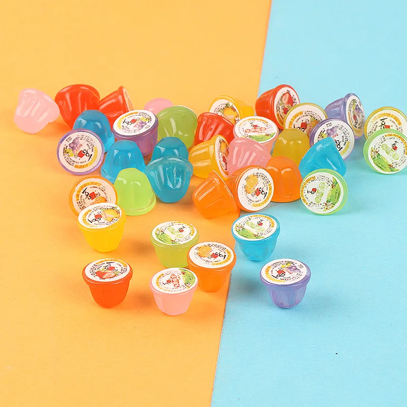 10pcs Diy Mini Resin Kawaii Jelly 3D Miniature Mini Figures Crafts Room Decoration Sculptures Statue Phone Hair Clip Accessories