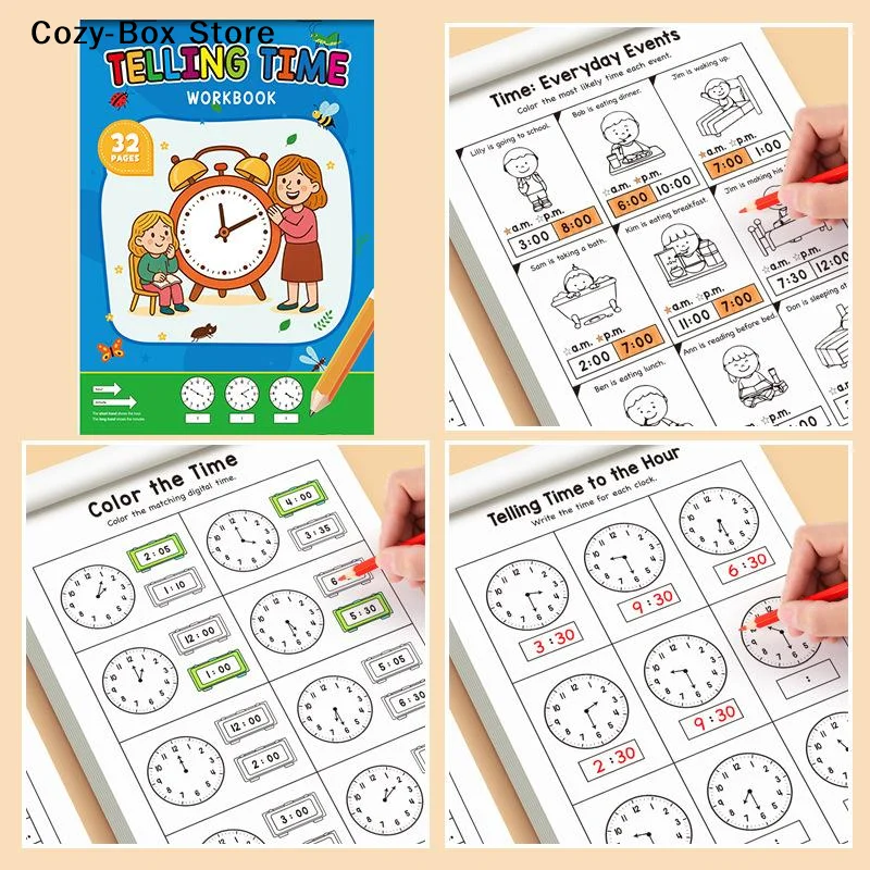 [ZY]Workbook On Learning Time Concepts With Reading And Math Practice Sheets For Home And Kindergarten Activities[ZY]