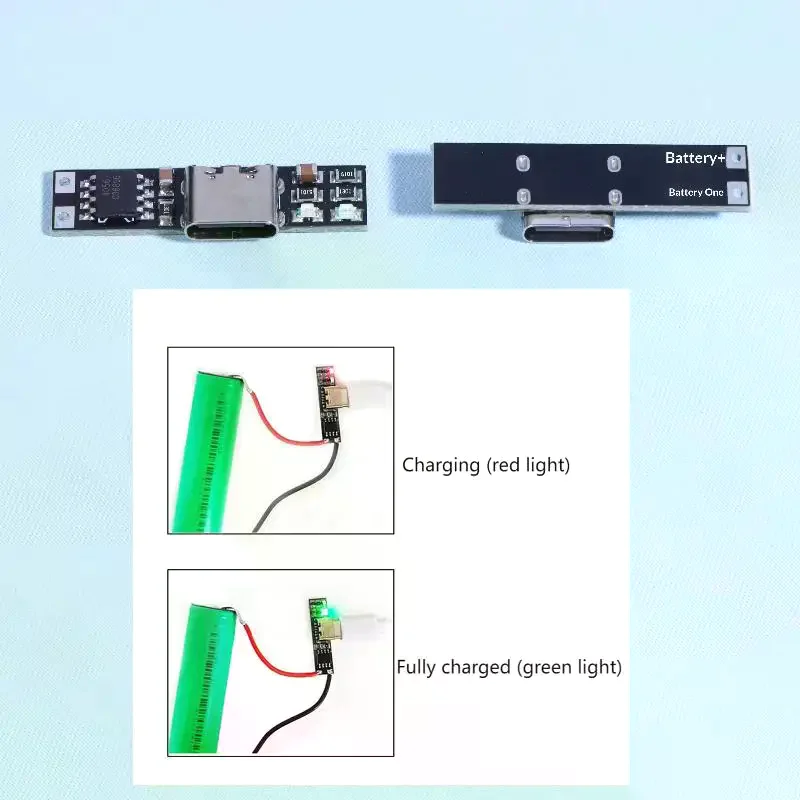 

DC 3.7V Ternary Lithium Battery Charging Board 1A 4.2V Charger Module Ultra-Narrow Ultra-Small Type-C Interface Charging Module