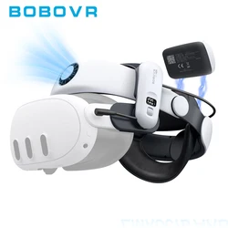 BOBOVR Head Strap Suitable for Meta Quest 3 M3 Max S3 Pro Super Strap with 10000mAh Battery M3 Series Head Strap VR Accessories