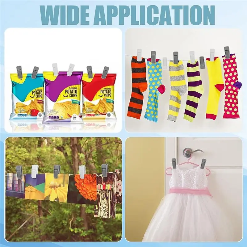 BHBD-Plastic Hanger Clips For Baby Clothes, Strong Plastic Clips For Hangers, Multi-Purpose Hanger Clips For Velvet Hangers Dura