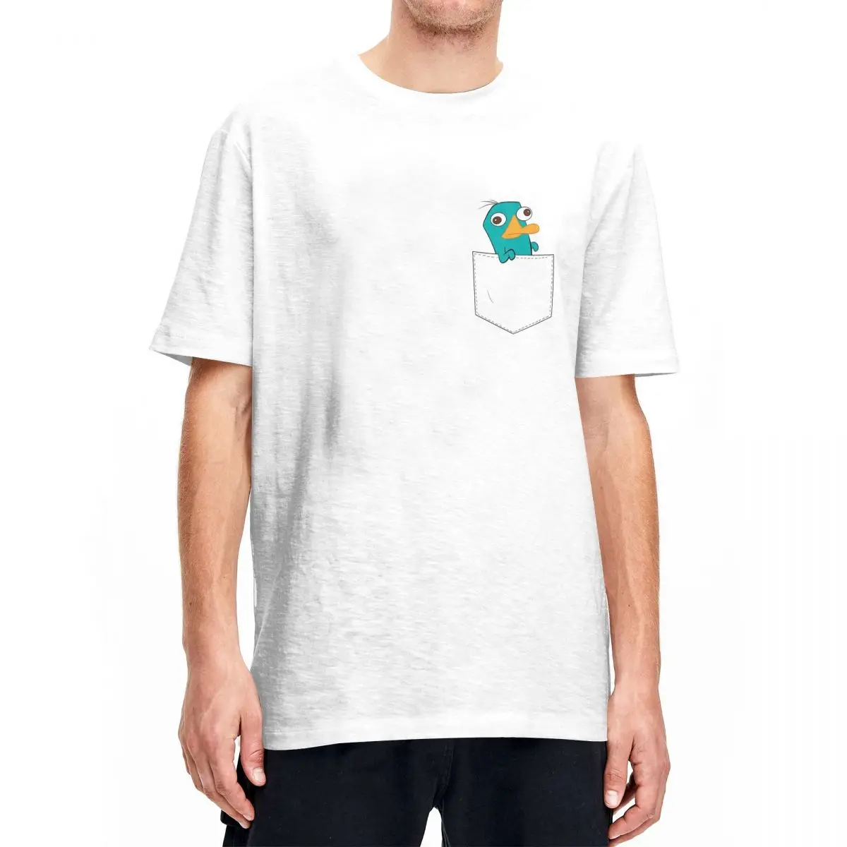 Cute Perry The Platypus Cartoon Men Women's T Shirts Vintage Tee Shirt Short Sleeve Round Neck T-Shirt Cotton Summer Clothing