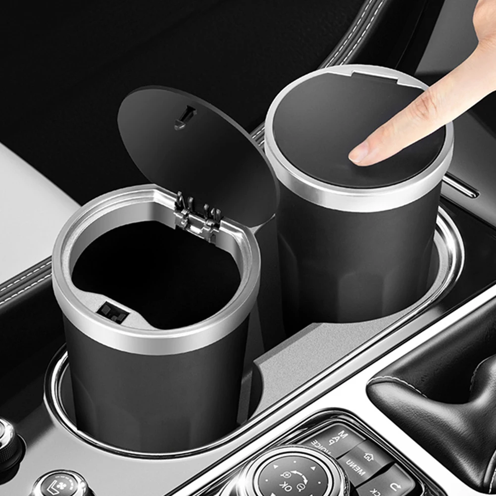 

2pcs Car Trash Can Cup Holder Bin Black Blue Automotive Garbage Dustbin Accessories Vehicle Waste Storage Car Supplies