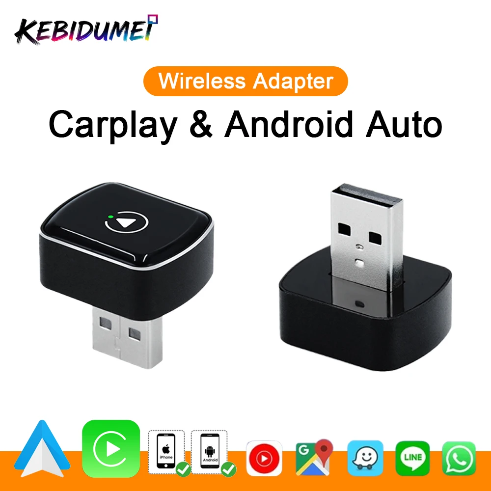 

KEBIDUMEI 2in1 Carplay 5GHz WiFi Car AI Box Plug and Play Fast Connect Adapter BT Wired to Wireless Smart Dongle Car Accessories