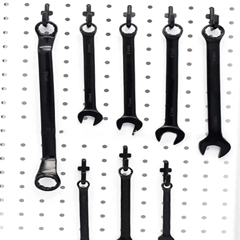 50 Pcs/100 Pcs Plastic Black Pegboard Hooks Garage Tool Storage Pegboard J Hooks fits 1/4