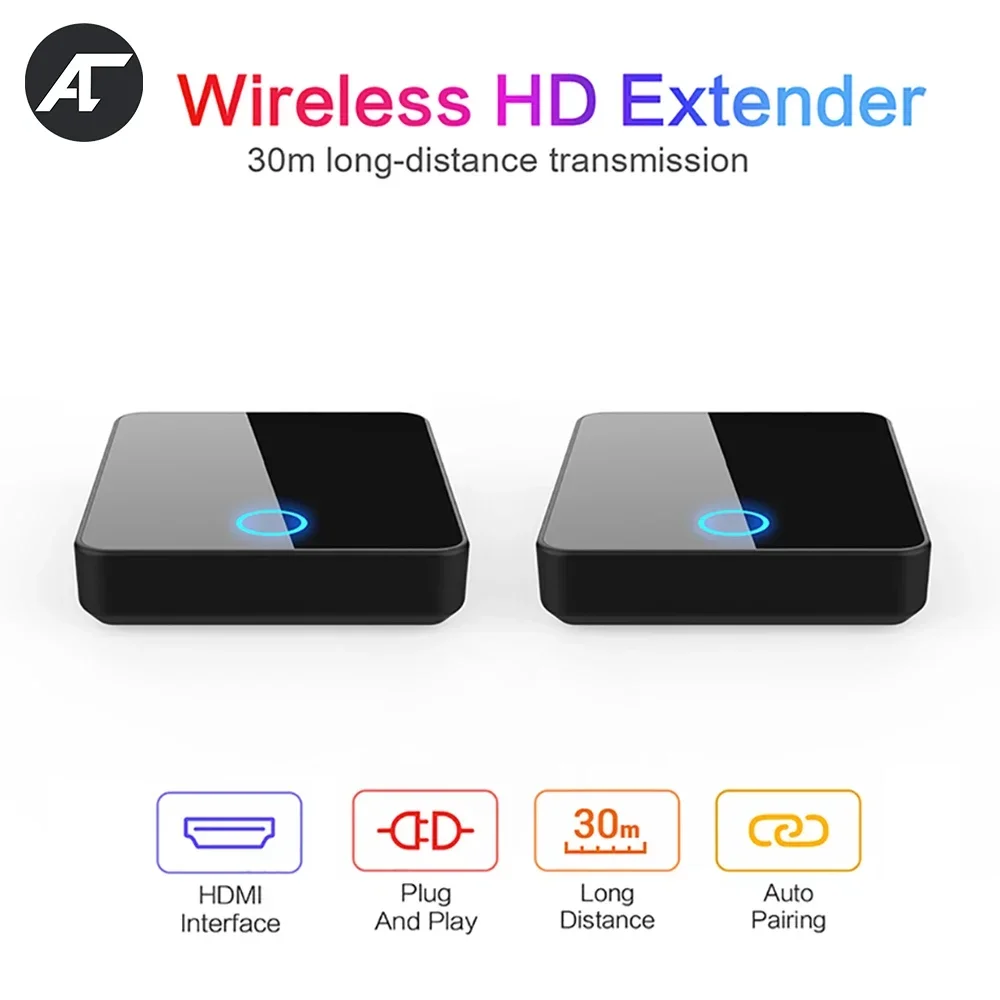 

1080p WiFi Wireless HDMI Extender 30m Transmitter Receiver Stereo Sound Video TV Stick Monitor Projector PS4 PC Laptop Camera