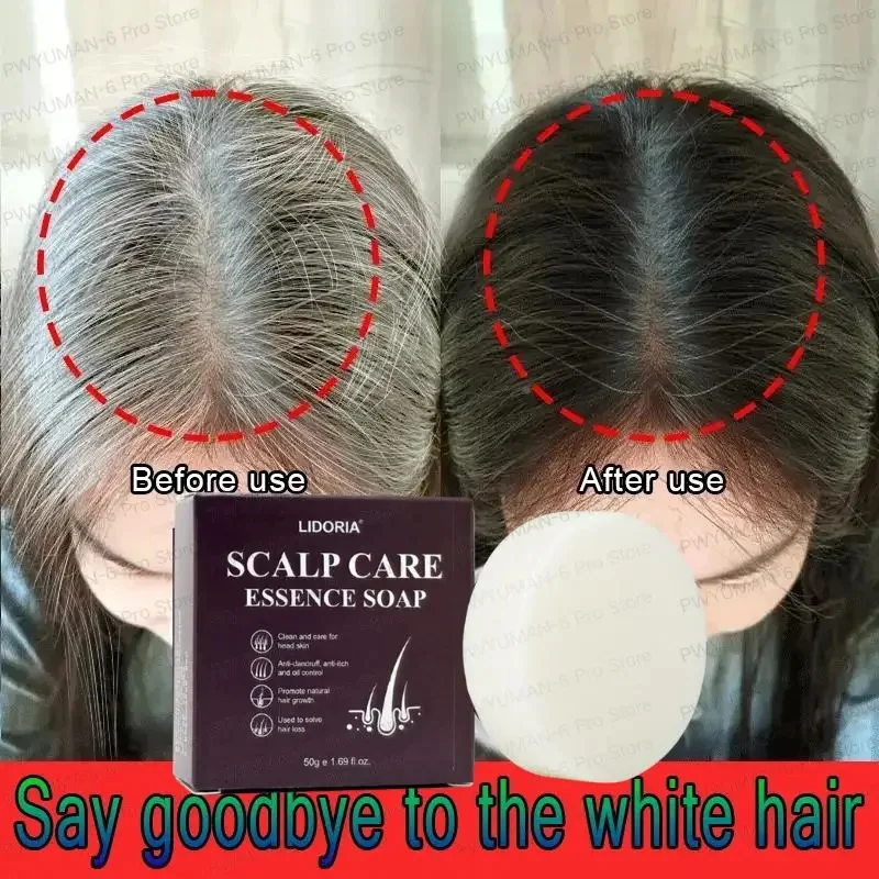 

Grey Coverage Bar Shampoo Repair Gray White Hair Color Treatment Smoothing Nourishing Anti Dandruff Natural Hair Darkening Soap