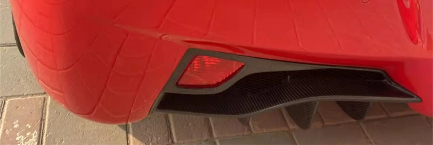 Fit for  Ferrari 458 refitted real carbon fiber rear fog lamp cover light frame small surrounding trim rear spoiler frame