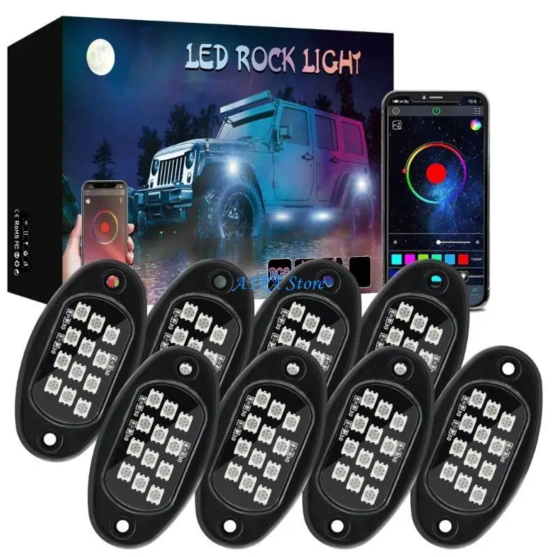 

U13C Universal LED Rock Lights 12 LEDs Underglow Lights for Truck Pickups