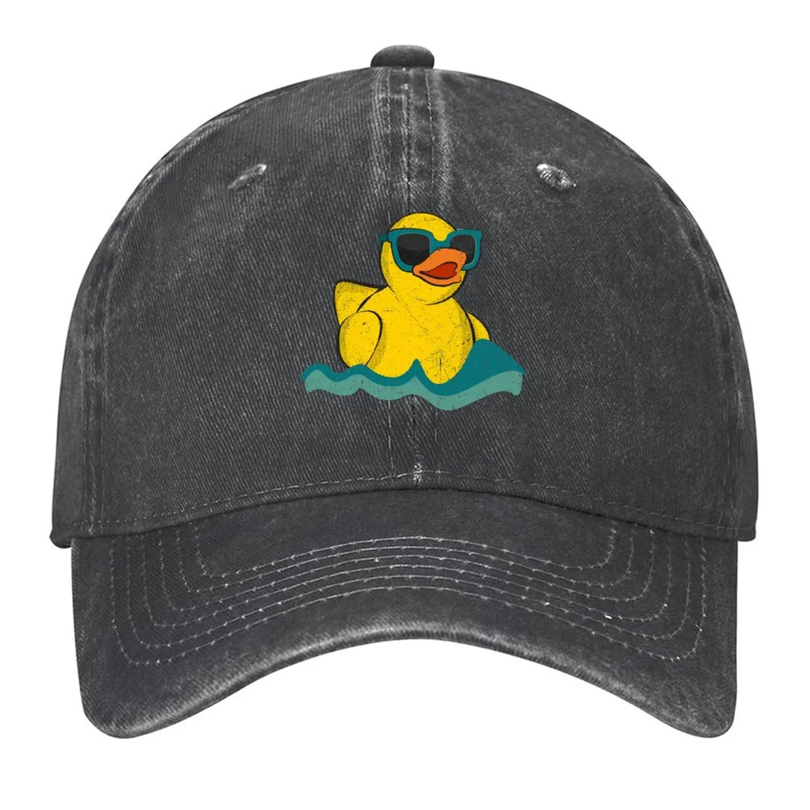

Vintage Cute Yellow Rubber Duckling Art Of Zoo Bath Toy Rubber Duck Ducky Baseball Cap Cosplay Beach Bag Women's Hats Men's