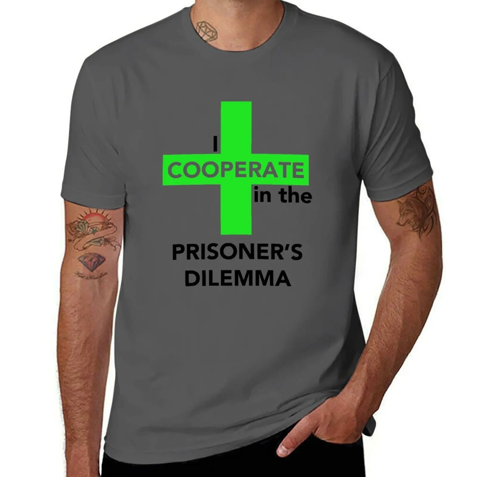 

I Cooperate in the Prisoner's Dilemma T-Shirt Casual Soft Cotton Short Sleeve Tee