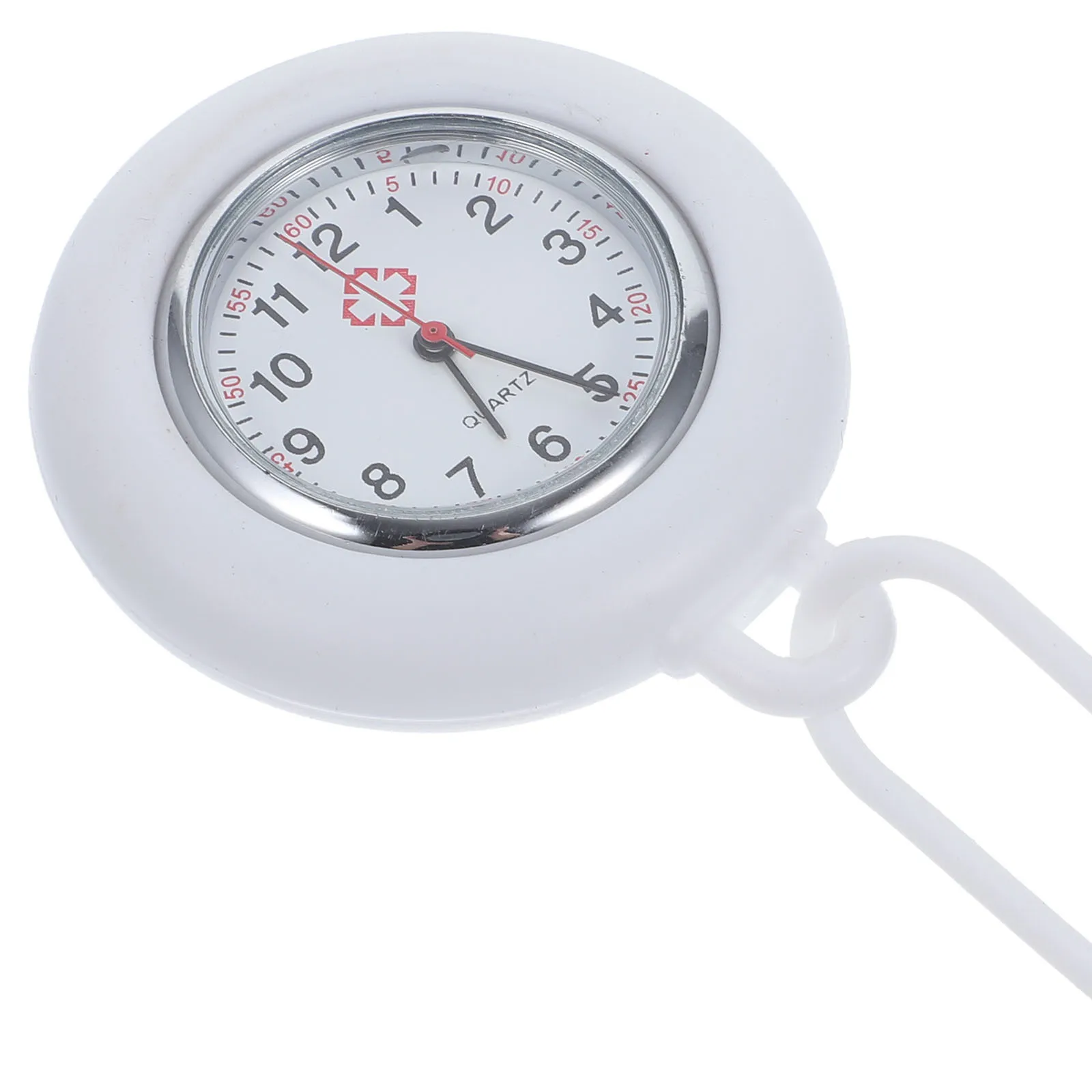 1 szt. Silikonowy zegarek pielęgniarski, medyczny zegarek kieszonkowy do zawieszenia dla lekarza, przenośny, wytrzymały, prosty design, dekoracja, prezent (biały)