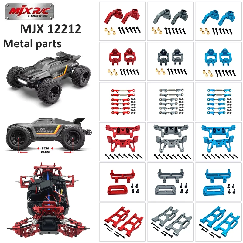 MJX 12212 RC Metall-Upgrade-Ersatzteile Schwingarm Lenkbecher C-Typ Halterung Lenkkomponenten Hinterradbecher Dämpfungs-Halterung