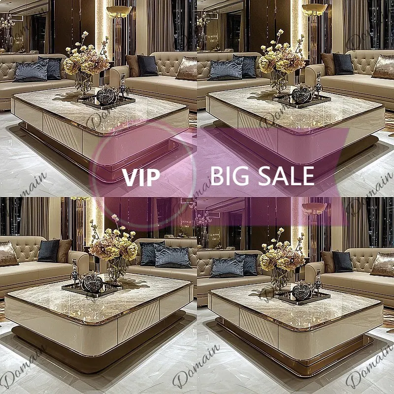Ni Luxury Large Living Room Coffee Table 1.5m High-End Microcrystalline Stone Designer Villa House