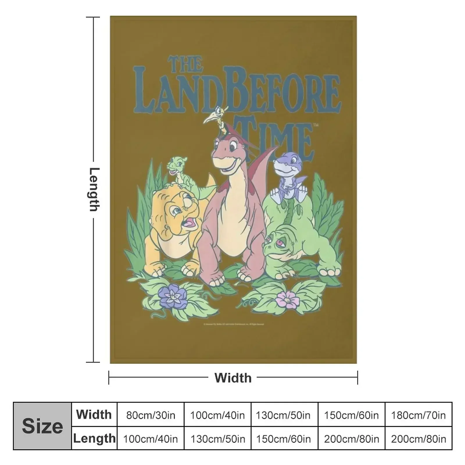 Land Before Time Pastel Dinosaur Friends Throw Blanket couch cozy soft plush fuzzy picnic outdoor blanket