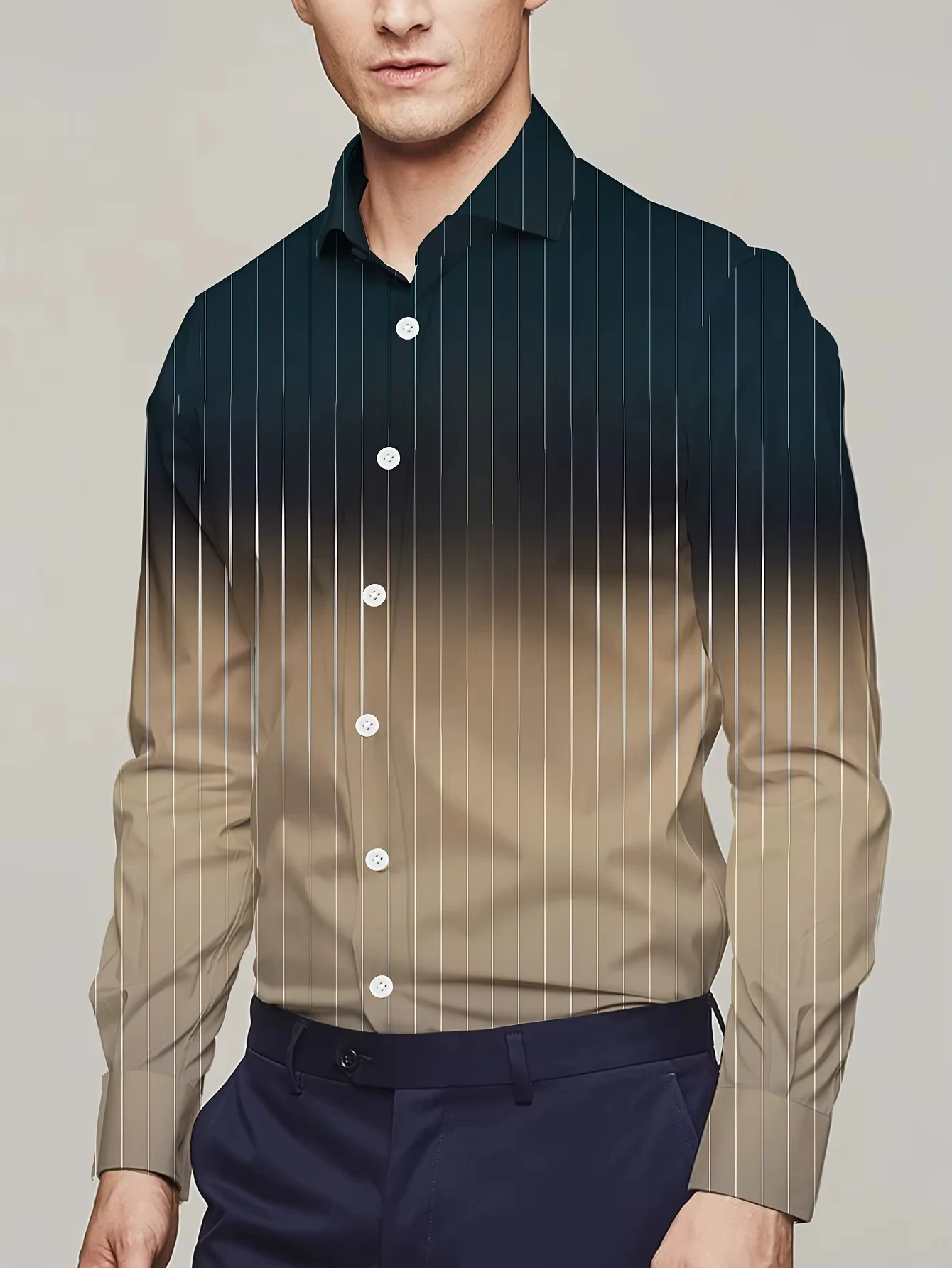 New Fashion Men's Shirt Paisley Cashew Flower 3D Print Turn-down Collar Button Long Sleeve Tops Vintage Men Streetwear Clothes、