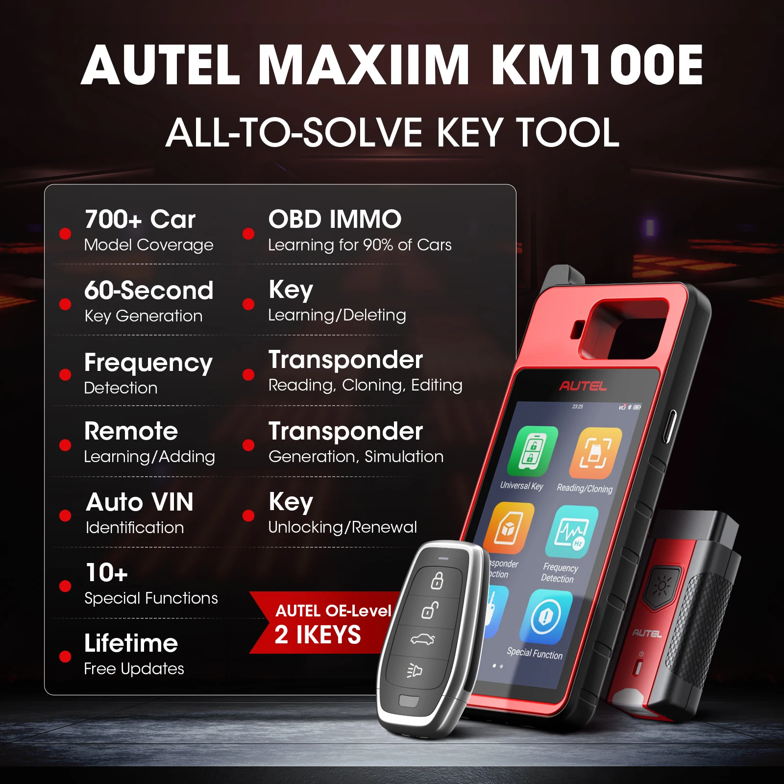 Autel KM100E Strumento di programmazione chiave Scanner diagnostico automobilistico Aggiornamento gratuito Programmatore chiave PK IM508