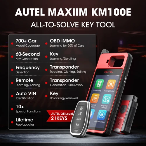 Imagen 2 del producto Herramienta de programación de llaves Autel KM100E, escáner de diagnóstico automotriz, actualización gratuita, programador de llaves PK IM508 KM100X KM100
