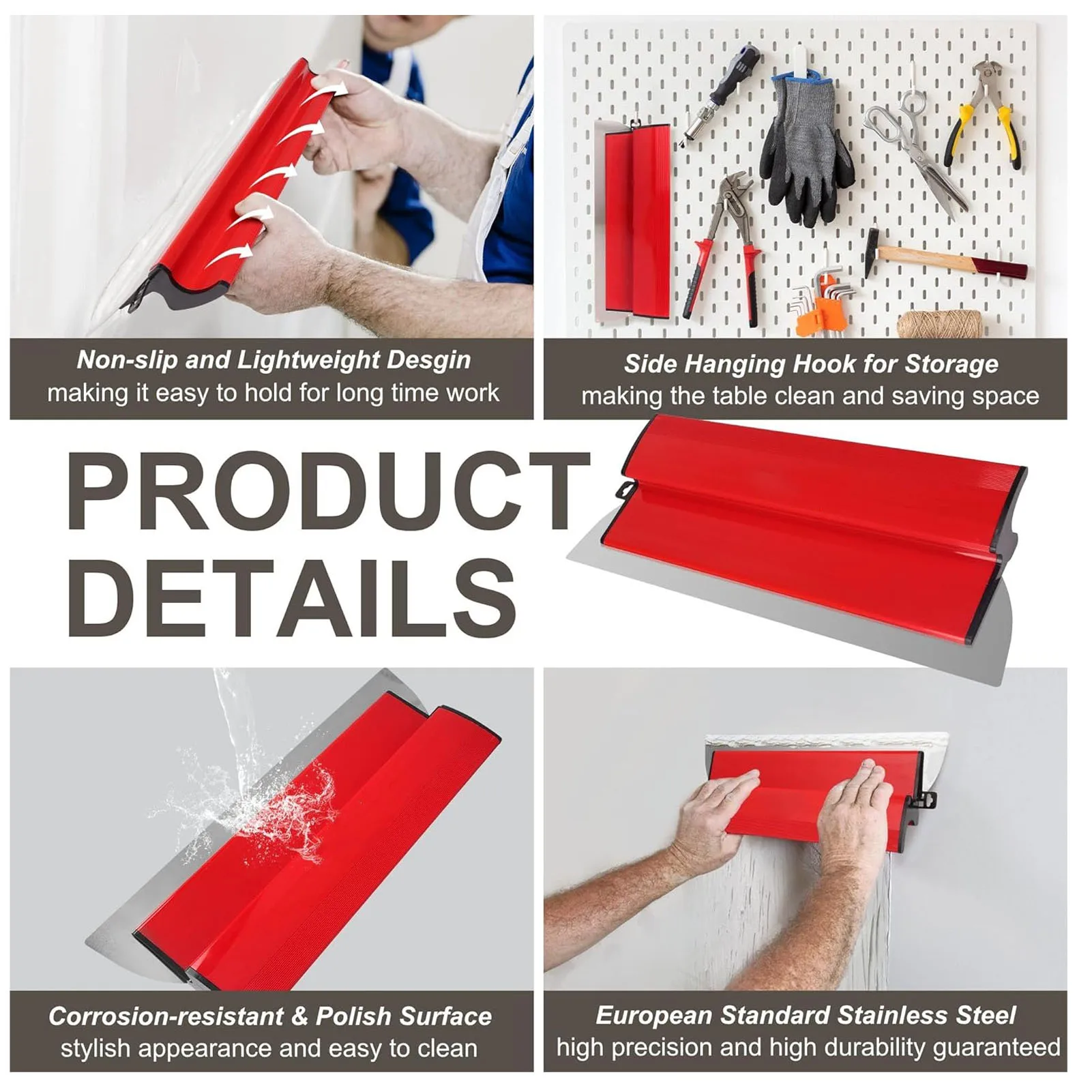 

Wall Smoothing Tool Skimming Blade Set 250mm 400mm 600mm Smoothing Spatula with Extension Handle Pole for Wall Ceiling