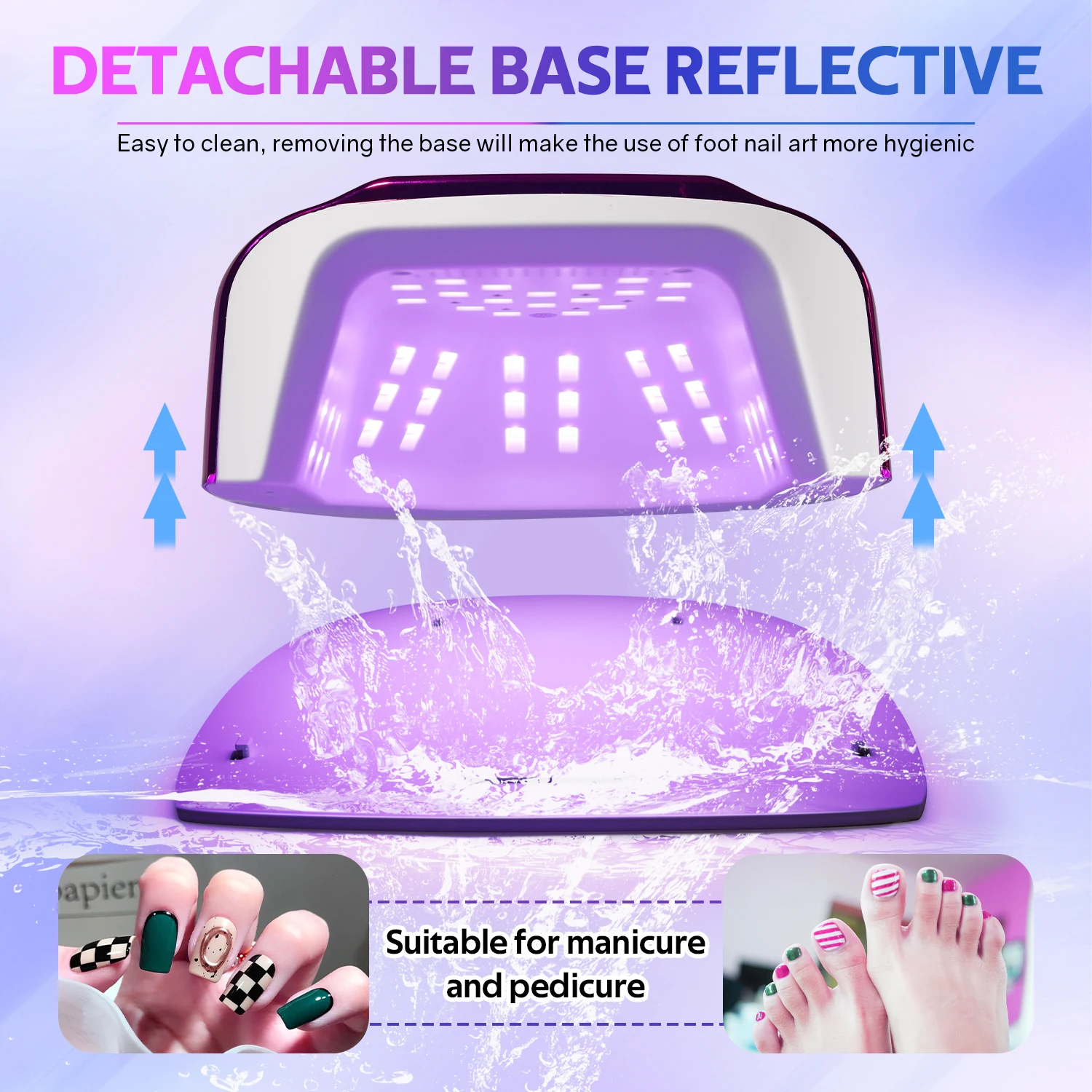 48 LEDs ,200W UV Nail Lamp , LCD Screen, Rechargeable – Cures All Gel Nails, Manicure & Nail Art Tool