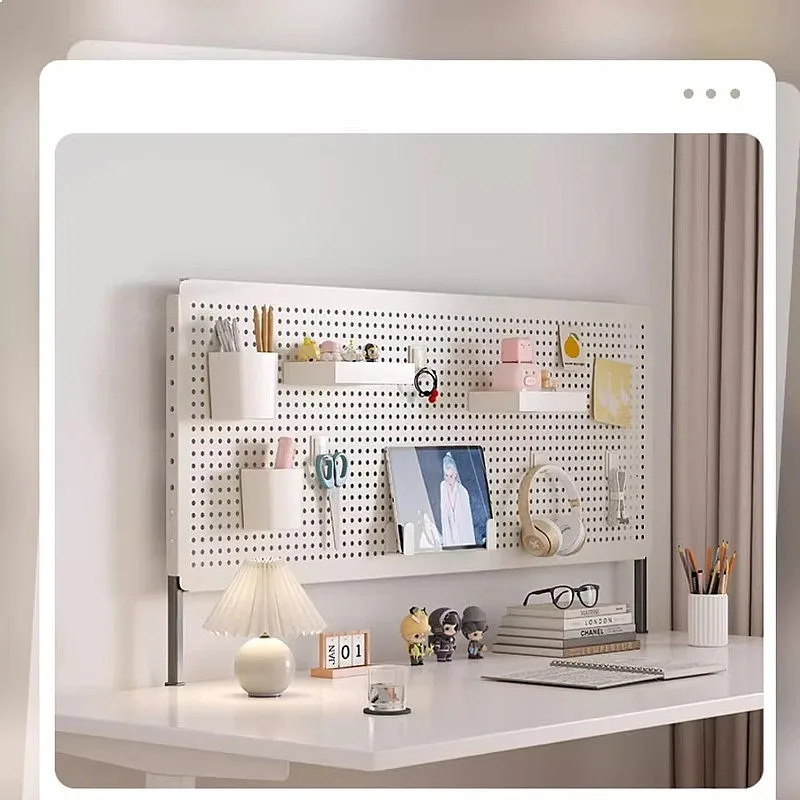 Vertical Pegboard Desk Organizer Adjustable Standing Storage Shelf for Home Office Craft Display