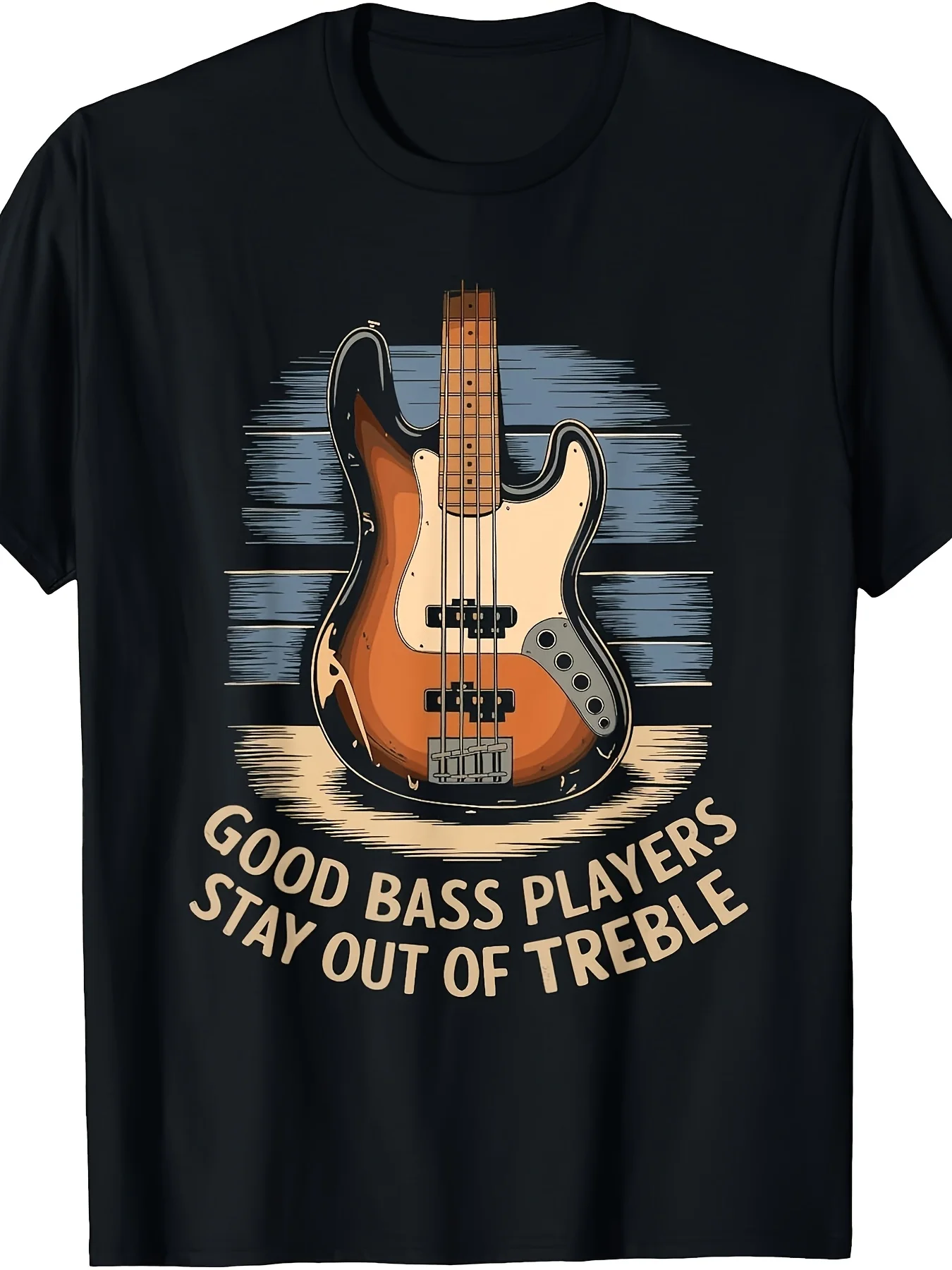 Bass Player Quotes Bass Guitar Musician and Bass Player Gifts Men's Printed T-Shirt in Sizes S to 3XL Soft Fabric Suitable for daily commuting, home leisure, and everyday wear
