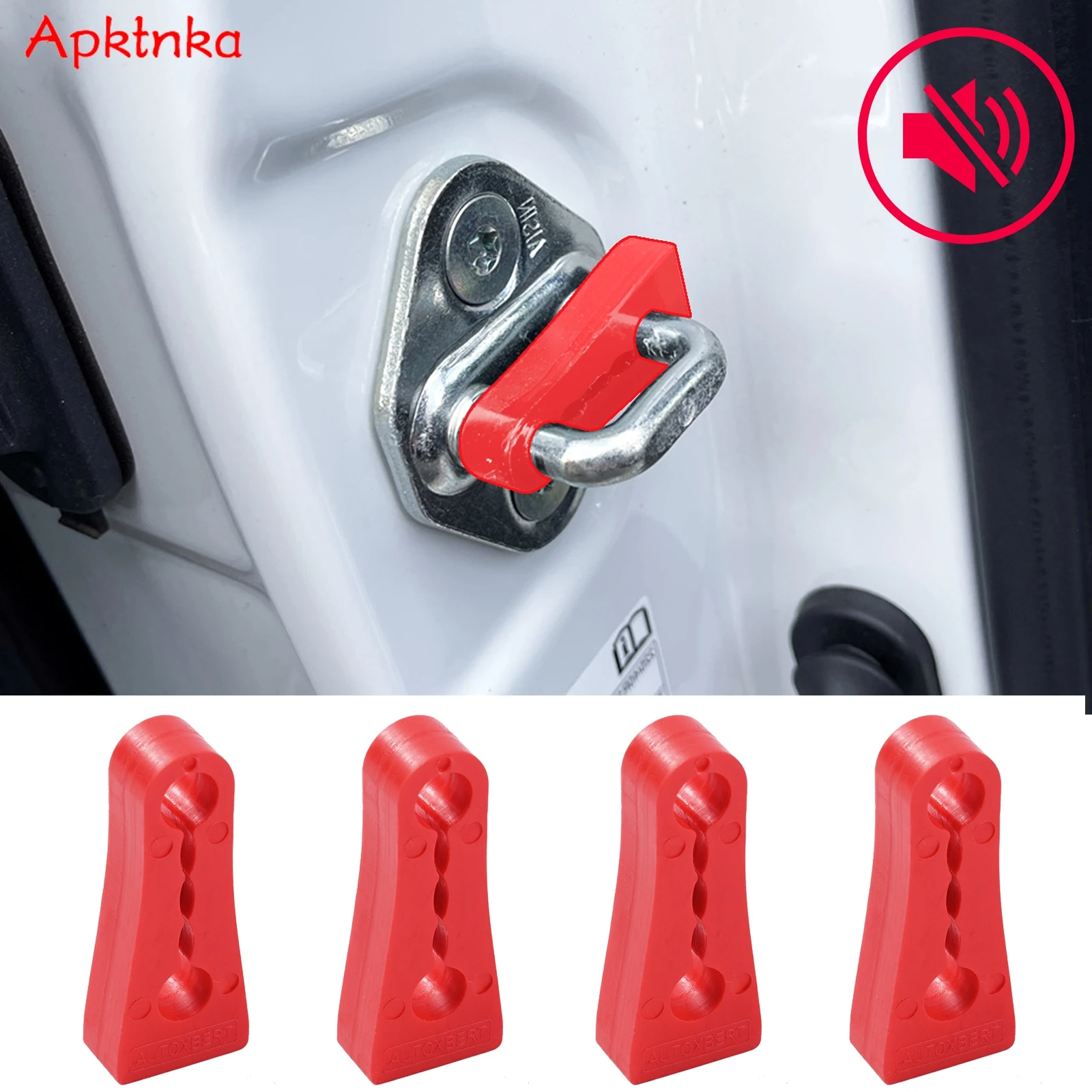 Amortiguador de sonido para cerradura de puerta, amortiguador insonorizado para Toyota Camry Corolla RAV4 Prius Land Cruiser Prado, tapón insonorizado, sello para sordos