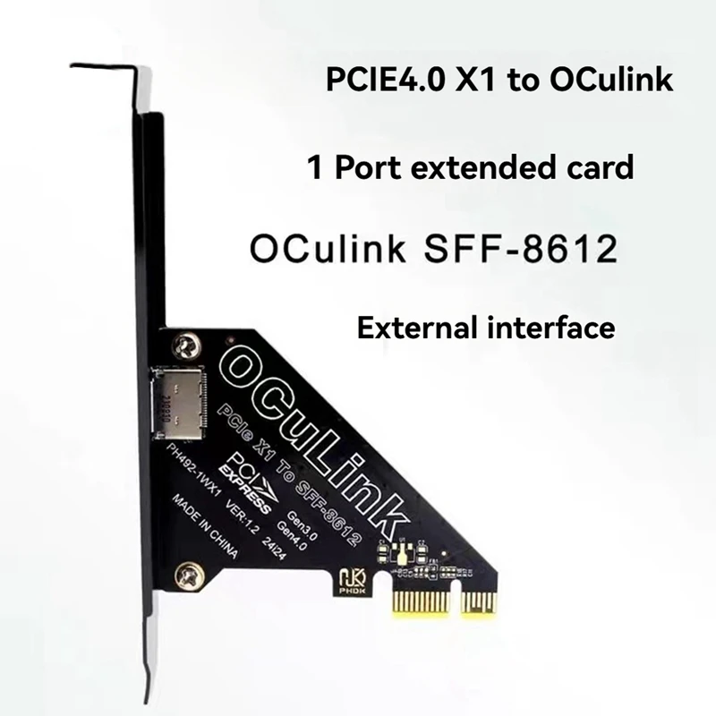 Pcie 4.0 X1 To Oculink SFF8611/8612 Expansion Card To SFF-8639 U.2 SSD For External Graphics Card For Win/Linux