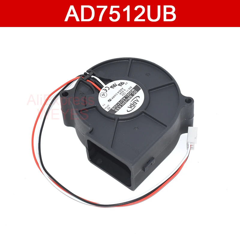 

Well Tested For ADDA 7530 AD7512UB DC12V 0.52A 7CM Three Line Turbo Fan