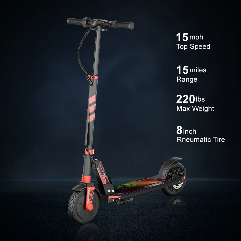 

E200 Kids Electric Scooter - 180W Brushless Motor, 8" Explosion-Proof Tires, Foldable Aluminum Frame, 15km/h Speed, 15km Range