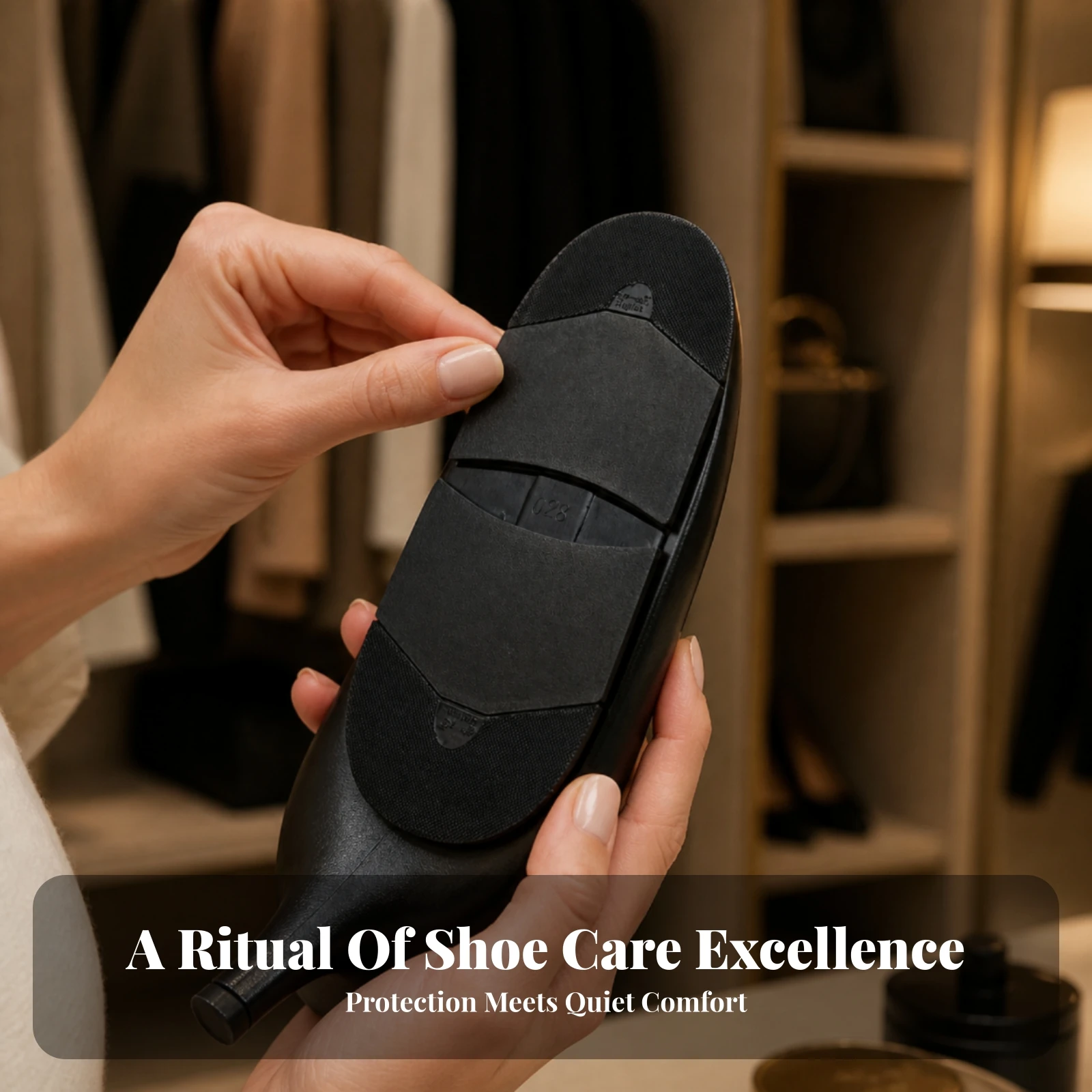 Rubber Shoe Sole Protection Cover Non-Skid Rubber Heel Repair Pad Heel Pad Ribbed Footwear Accessory Noise Reduction