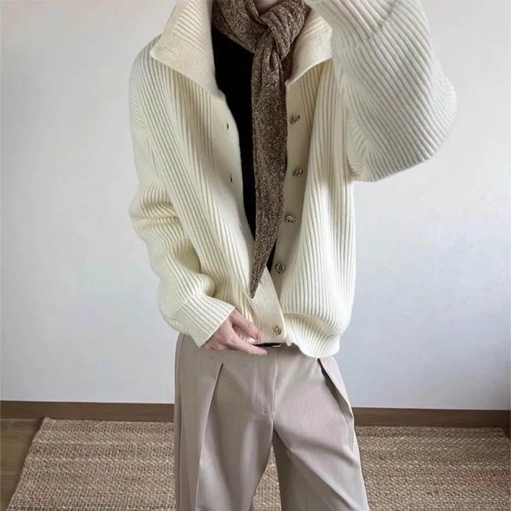 

Мужской осенний свитер, текстурированный простой повседневный вязаный свитер, уличная одежда, модный молодежный повседневный топ с длинными рукавами, мужская одежда, новинка 2023 года