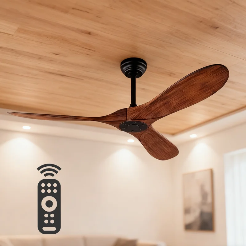 52 60 Inch Ceiling Fan Vintage ABS With Remote Control Ceiling Fans 85V - 265V DC Motor Large Fans Decorative livingroom bedroom