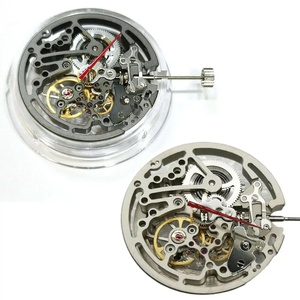 

30.95mm Diameter Automatic Mechanical Skeleton Watch Movement With Stem For Seagull TY2809 Accessosies